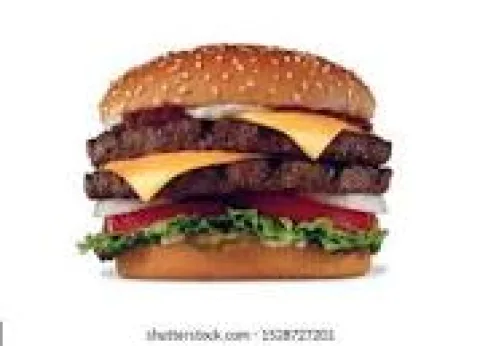 Beef burger with fries