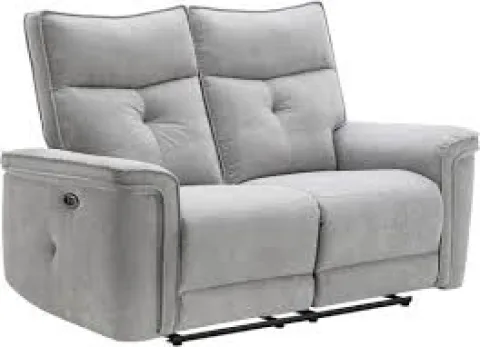 Canapé 2 places relax électrique en tissu gris BENJAMIN