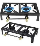 Double Burner Cast Iron Flame Camping Stove  4