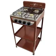 Cuisinière à gaz sur pied à 4 brûleurs avec étagère 3