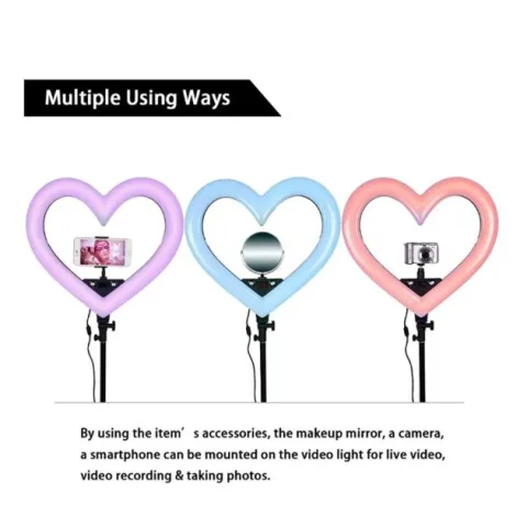 Ring light RGB - 10 pouces - Anneau lumineux en Cœur 
