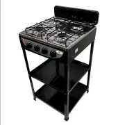 Cuisinière à gaz sur pied à 4 brûleurs avec étagère 2