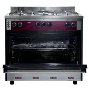 Cuisinière SIGNATURE - 5 Foyers - 60 x 90 cm - Inox - Rouge -  2