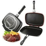 Poêle grill double face portable anti-brûlure 2