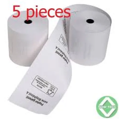 Rouleau Papier D'impression Thermique 80 X 80mm Pour Imprimante - 5 Pièces - Blanc