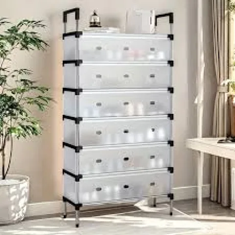 porte-chaussures en métal à 7 niveaux avec couvercle anti-poussière, étagère de rangement pour chaussures, support pour placard, entrée, salon