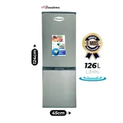 Réfrigérateur Combiné BINATONE - FR 160 - Capacité totale 126 litres - 2 portes - 3 tiroirs - classe énergétique T 1