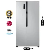 Réfrigérateur LG - Side By Side - No Frost - Multi Air Flow - Avec Compresseur Smart Inverter - LG - GCFB507PQAM - 519 L- Économique A+ - Argent - 1